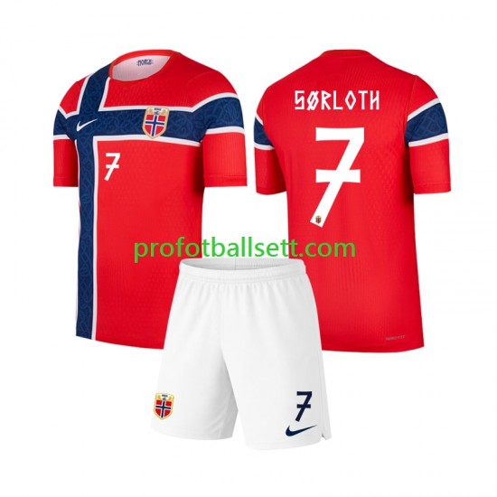 Fotballdrakt Norge Alexander Sorloth 7 Barn Hjemmekit VM 2026 Kortermet