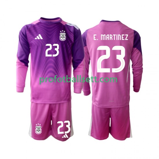 Fotballdrakt Argentina Keeper Emiliano Martinez 23 Barn Hjemmekit 2025 Langermet