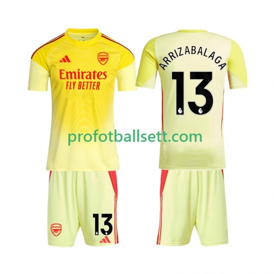 Fotballdrakt Arsenal Keeper Kepa Arrizabalaga 13 Barn Hjemmekit 2025-2026 Kortermet