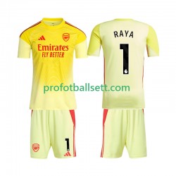 Fotballdrakt Arsenal Keeper Raya 1 Barn Hjemmekit 2025-2026 Kortermet
