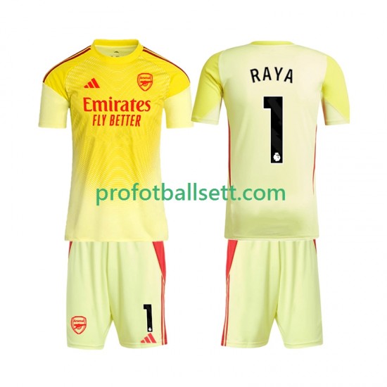 Fotballdrakt Arsenal Keeper Raya 1 Barn Hjemmekit 2025-2026 Kortermet