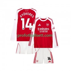 Fotballdrakt Arsenal Viktor Gyokeres 14 Barn Hjemmekit 2025-2026 Langermet