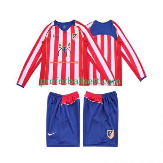 Retro Fotballdrakt Atlético Madrid 2005 Barn Hjemmekit 2004 Langermet