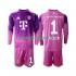 Fotballdrakt FC Bayern München Keeper Manuel Neuer 1 Barn Fjerdekit 2025-2026 Langermet