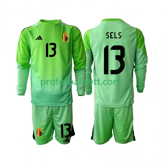 Fotballdrakt Belgia Keeper Matz Sels 13 Barn Hjemmekit 2025 Langermet