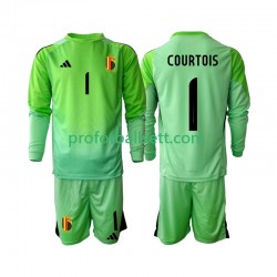 Fotballdrakt Belgia Keeper Thibaut Courtoi 1 Barn Hjemmekit 2025 Langermet