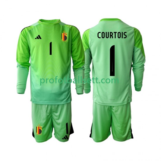 Fotballdrakt Belgia Keeper Thibaut Courtoi 1 Barn Hjemmekit 2025 Langermet