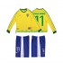 Retro Fotballdrakt Brasil RONALDINHO 11 1998 Barn Hjemmekit Langermet
