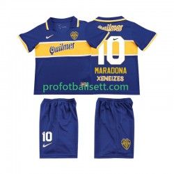 Retro Fotballdrakt CA Boca Juniors MARADONA 10 1996 1997 Barn Hjemmekit Kortermet