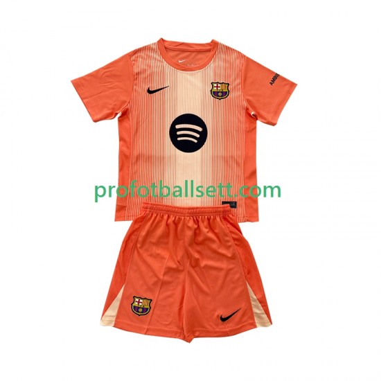 Fotballdrakt FC Barcelona Keeper Barn Fjerdekit 2025-2026 Kortermet