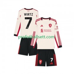 Fotballdrakt Liverpool Florian Wirtz 7 Barn Bortekit 2025-2026 Langermet