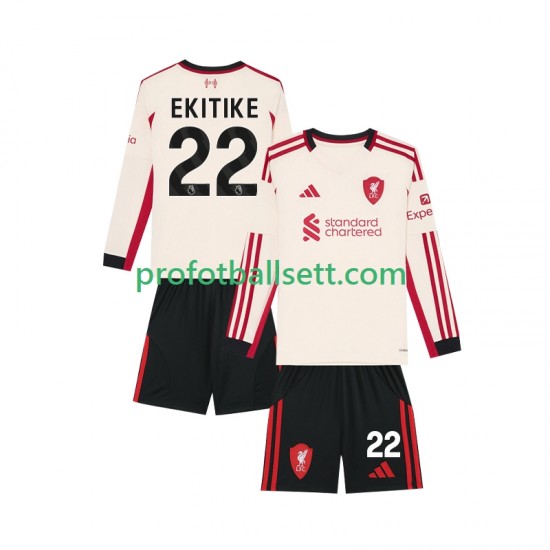 Fotballdrakt Liverpool Hugo Ekitike 22 Barn Bortekit 2025-2026 Langermet