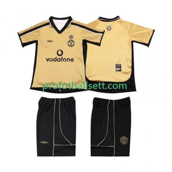 Manchester Utd Anniversary Football Shirt 2001 2002 Barn Tredjekit Kortermet