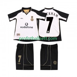 Manchester Utd BECKHAM 7 Anniversary Football Shirt 2001 2002 Barn Bortekit Kortermet