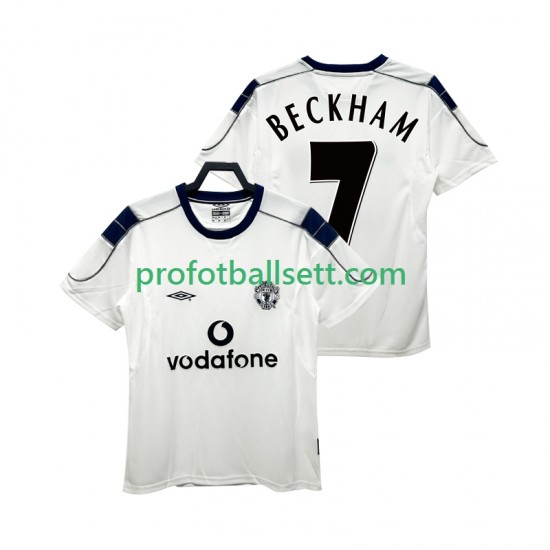 Retro Fotballdrakt Manchester Utd BECKHAM 7 2000 2001 Herre Bortekit Kortermet