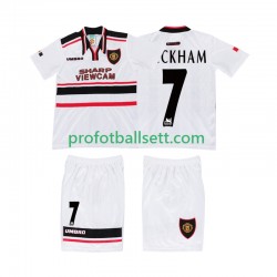 Retro Fotballdrakt Manchester Utd BECKHAM 7 1998 Barn Bortekit Kortermet