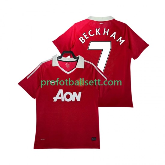 Retro Fotballdrakt Manchester Utd BECKHAM 7 Herre Hjemmekit 2010 2011 Kortermet