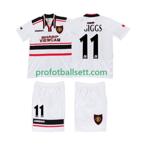 Retro Fotballdrakt Manchester Utd GIGGS 11 1998 Barn Bortekit Kortermet