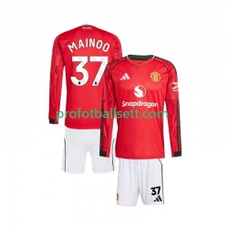 Fotballdrakt Manchester Utd Kobbie Mainoo 37 Barn Hjemmekit 2025-2026 Langermet