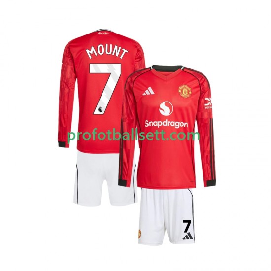 Fotballdrakt Manchester Utd Mason Mount 7 Barn Hjemmekit 2025-2026 Langermet
