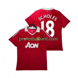 Retro Fotballdrakt Manchester Utd SCHOLES 18 Herre Hjemmekit 2010 2011 Kortermet