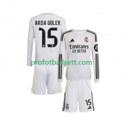 Fotballdrakt Real Madrid Arda Guler 15 Barn Hjemmekit 2025-2026 Langermet