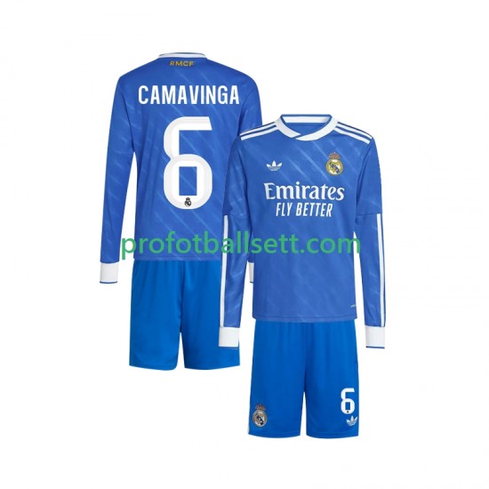 Fotballdrakt Real Madrid Camavinga 6 Barn Tredjekit 2025-2026 Langermet