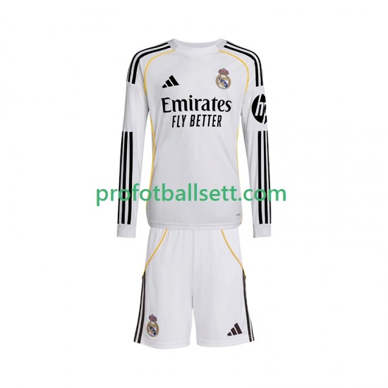 Fotballdrakt Real Madrid Barn Hjemmekit 2025-2026 Langermet