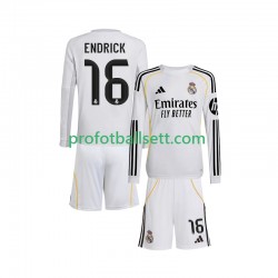 Fotballdrakt Real Madrid Endrick 16 Barn Hjemmekit 2025-2026 Langermet
