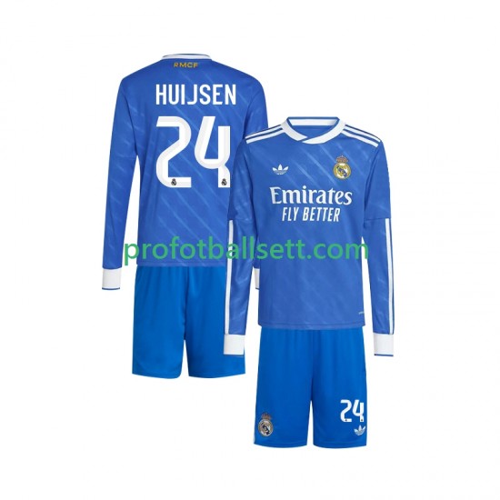 Fotballdrakt Real Madrid Huijsen 24 Barn Tredjekit 2025-2026 Langermet