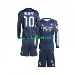 Fotballdrakt Real Madrid Kylian Mbappe 10 Barn Bortekit 2025-2026 Langermet