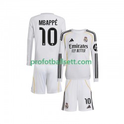 Fotballdrakt Real Madrid Kylian Mbappe 10 Barn Hjemmekit 2025-2026 Langermet