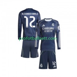 Fotballdrakt Real Madrid Trent Alexander-Arnold 12 Barn Bortekit 2025-2026 Langermet