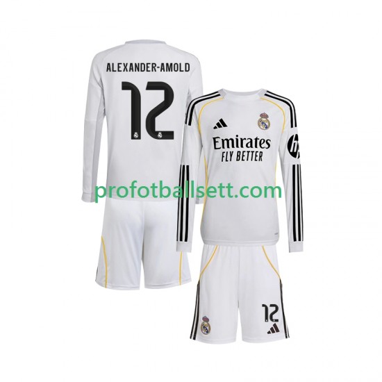 Fotballdrakt Real Madrid Trent Alexander-Arnold 12 Barn Hjemmekit 2025-2026 Langermet