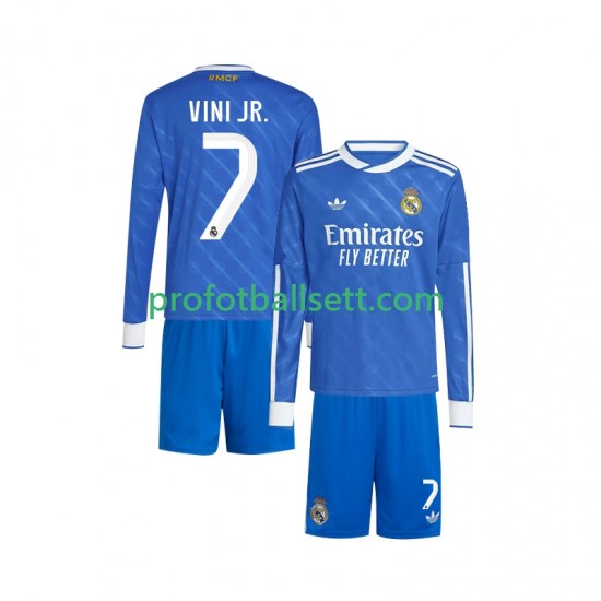 Fotballdrakt Real Madrid Vinicius Junior 7 Barn Tredjekit 2025-2026 Langermet
