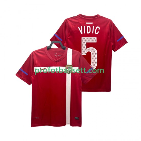 Retro Fotballdrakt Serbia VIDIC 5 Herre Hjemmekit 2010 Kortermet