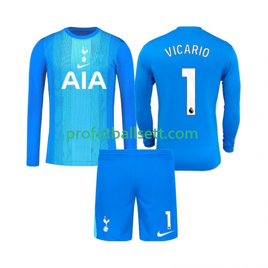 Fotballdrakt Tottenham Hotspur Keeper Guglielmo Vicario 1 Barn Bortekit 2025-2026 Langermet
